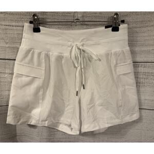 New Women's Calia Journey Collection 4" Mid Rise Truelight Cargo Shorts White XS